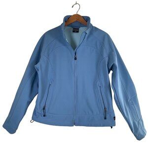 North End Sport Women Size L Baby Blue Zip Jacket Water Technology Fleece Lined‎